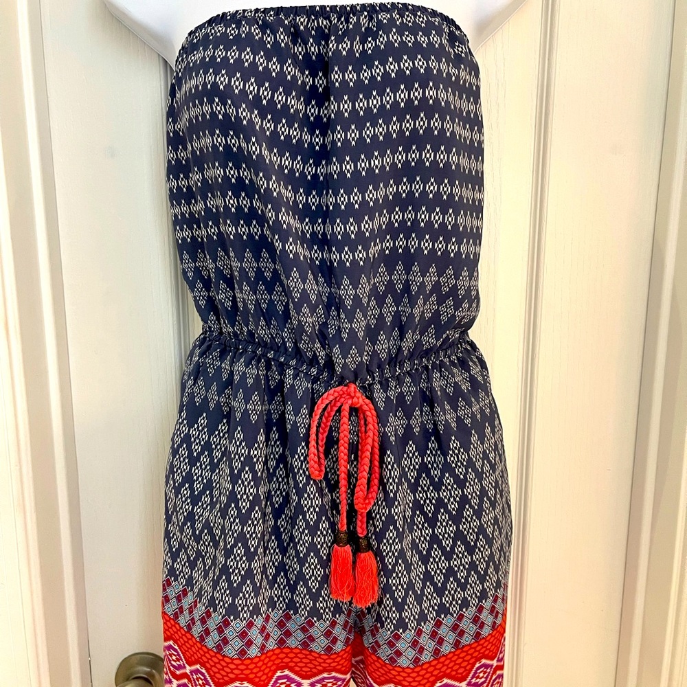 Strapless Satin Boho Styled Romper